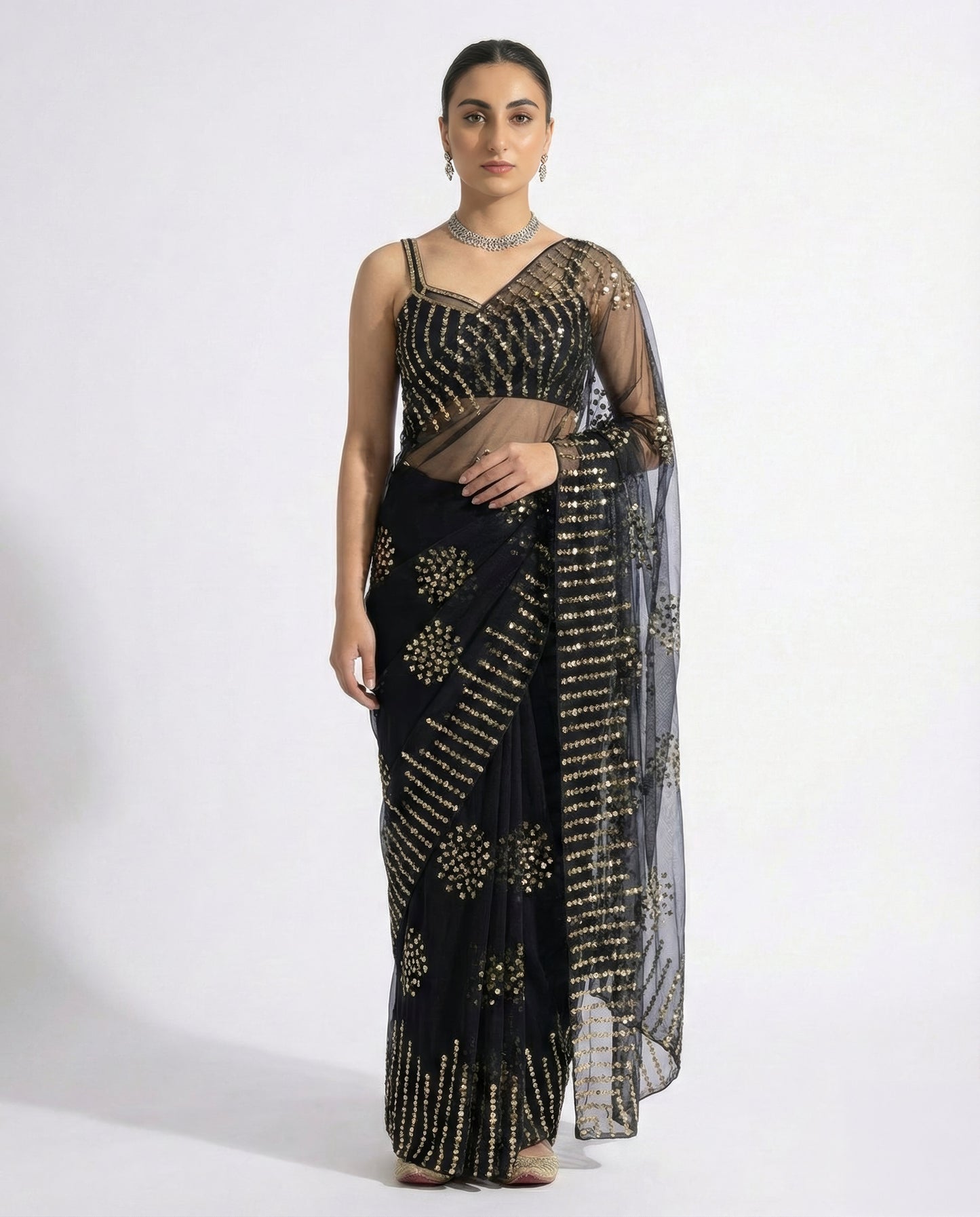 Celeste Net Saree