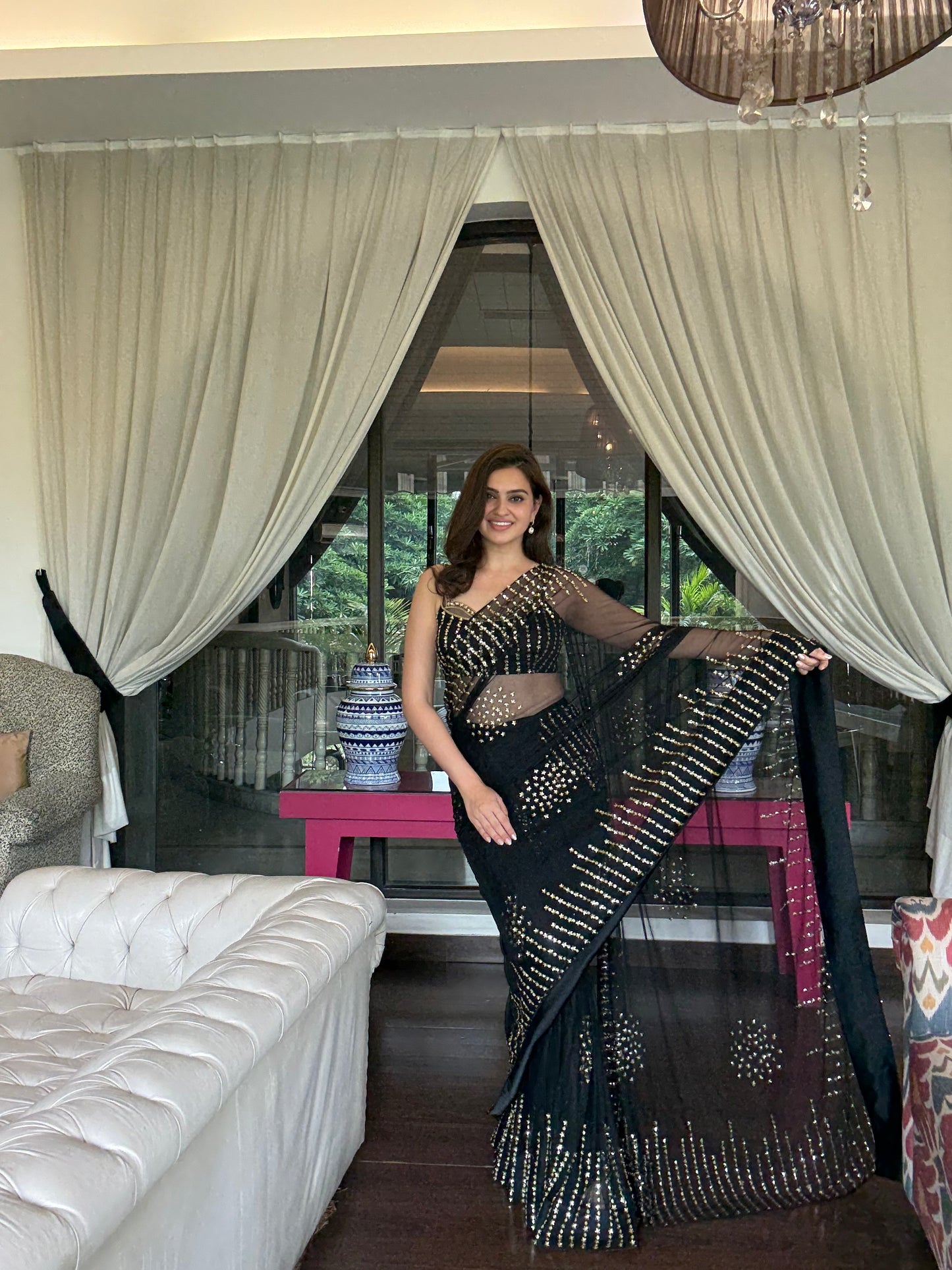 Celeste Net Saree