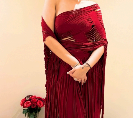 Maroon Lycra Saree