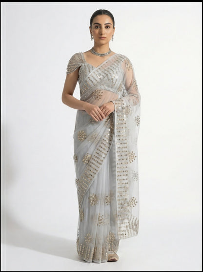 Celeste Net Saree